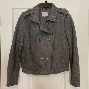 NWOT LOFT Gray Knit Moto Jacket